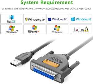 Cavo <span class=keywords><strong>Adattatore</strong></span> UGREEN <span class=keywords><strong>da</strong></span> <span class=keywords><strong>USB</strong></span> <span class=keywords><strong>a</strong></span> DB25 per Stampante <span class=keywords><strong>Parallela</strong></span>, Connettore Maschio-Femmina, Convertitore IEEE 1284 per PC Desktop e Laptop - Product Image 4