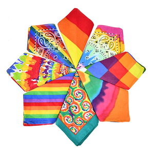 Stile europeo moda multicolore cotone arcobaleno corte reale <span class=keywords><strong>Bandana</strong></span> Unisex quadrata sciarpa <span class=keywords><strong>Bandana</strong></span> maschera per il viso per gli uomini - Product Image 1