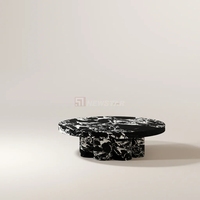Perfekter Marmor Großhandel Hochwertige Steinmöbel Luxuriöses Marmor-Couchtisch-Set für Wohnzimmer Rundes Design