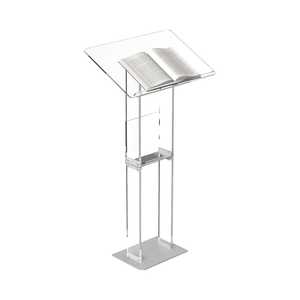 Iangel moderne acrylique podium support clair pupilles pupilles pour salle de classe mariages églises avec étagère de rangement en métal - Product Image 3