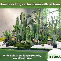 Cactus artificiel grand format style rustique naturel, plante en pot, décoration scène désertique tropicale, bonsaï en plastique PE
