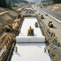 Tissu géotextile non tissé en PP industriel à haute résistance à la traction pour le renforcement routier et la séparation des couches sous-terrain