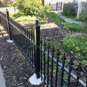 Sơn tĩnh điện kẽm thép hàng rào an toàn hồ bơi giáo hàng đầu ống thép ống hàng rào sắt rèn hàng rào vườn - Product Image 2