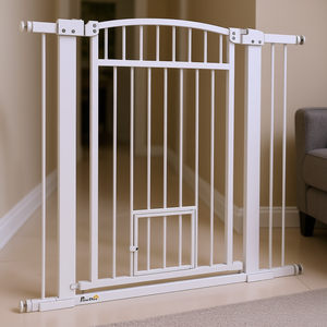 Puerta para Mascotas PawHut Extra Ancha de 30-41 Pulgadas con Puerta para Gatos de 37 Pulgadas de Alto para Perros, Uso en Interiores - Product Image 2