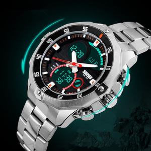 Montre pour homme OEM Skmei 1146 multifonctionnelle à grand cadran, bracelet en acier, couronne inclinée, montre électronique étanche, montre de sport pour étudiants - Product Image 5