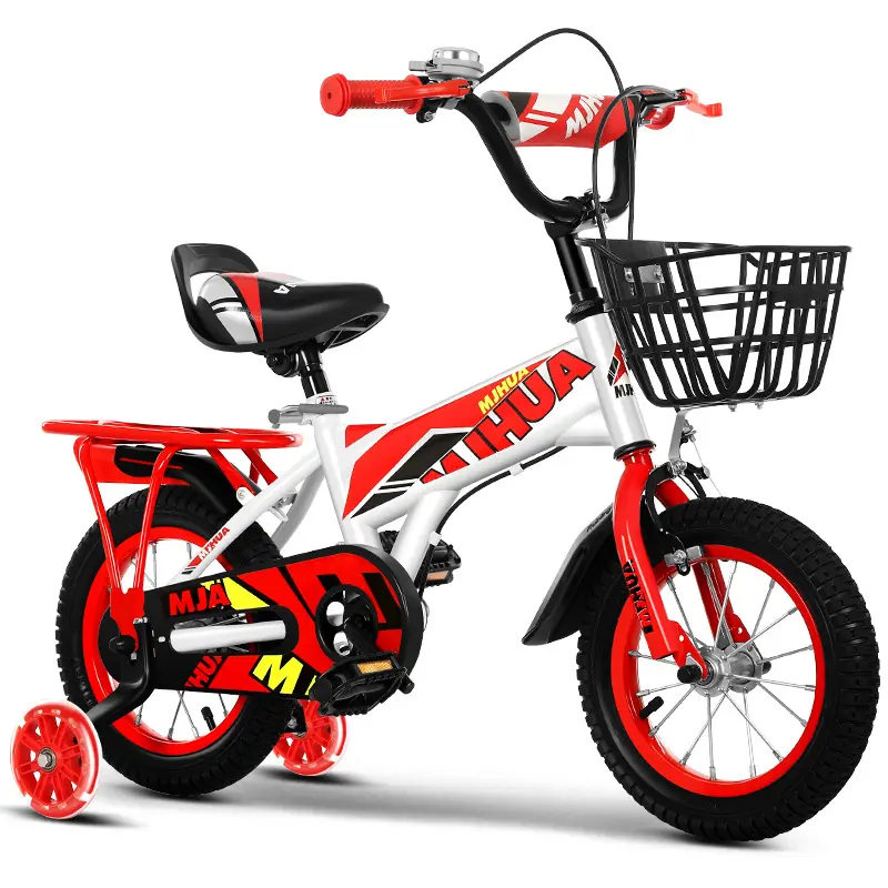 Bicicleta de bebê para crianças de 2 3 4 5 6 7 anos, bicicletas com estrutura em aço carbono e cesta