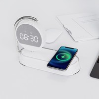 Pengisi Daya Nirkabel Magnetik Portabel Cepat 22.5W Baterai Eksternal Pengisi Daya Ponsel Desktop 3-in-1 Jam Alarm Pengisi Daya Nirkabel dengan