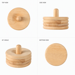 Sous-verre rond en bois de bouleau naturel résistant à la chaleur, support de plat chaud, logo personnalisé, origine Chine - Product Image 6