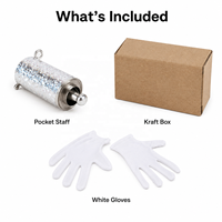 Bâton télescopique en métal, accessoire de photomaton pour fêtes, avec gants, baguette pliable pour la scène, le cosplay et les tours de magie