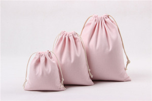 Top Quality Eco Friendly Plain Blank Custom Logo <b>Pouch</b> Gift Reusable String <b>Drawstring</b> Bag Organic Cotton Canvas Dust Bags - Product Image 4