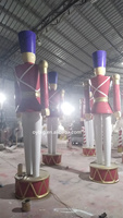 Nouveau design d'extérieur géant de 12 pieds en fibre de verre Casse-Noisette de Noël Décorations de soldat de Noël
