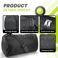 Petit sac de sport léger et imperméable pour hommes femmes-Sac de sport pliable en tissu Oxford pour nager à la plage-Noir