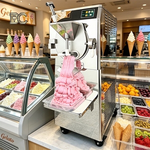 Machine à glace dure en acier inoxydable 40L, système de refroidissement par air, grande capacité, congélateur discontinu réglable, machine à gelato - Product Image 1