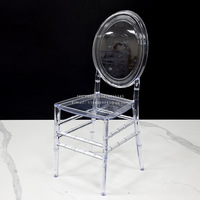 Chaise Chiavari en métal empilable transparente en plastique durable et moderne pour hôtel, salon, événement, mariage, banquet, salle de sport – Vente en gros