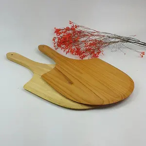 Rubber Wood Pizza Peel Paddle for Homemade Pizza and Bread Baking - Great for Cheese Board, Platter, Pizza Swooping, Wide Handle