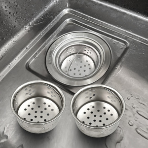 Stainless steel <b>sink</b> drain accessories, drain basket, filter screen, <b>strainer</b>, bathroom cover, dishwashing basin anti-clogging - Product Image 1