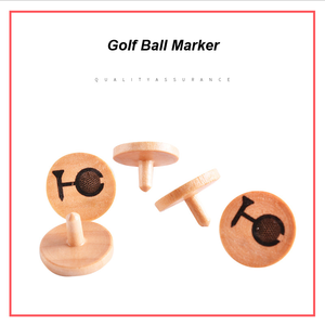 Accessoires de golf de marqueur de balle de golf en bambou naturel de haute qualité en gros d'usine du logo OEM de marqueur - Product Image 1
