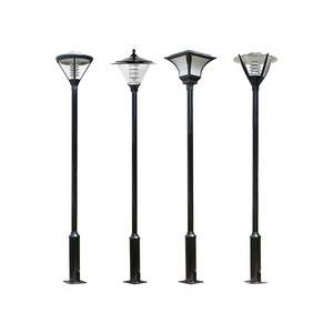 Lampadaire LED d'extérieur pour jardin, poteau métallique, abat-jour en verre, blanc neutre 2700K, IP66, résistant aux intempéries, capteur de mouvement, alimentation solaire - Product Image 2