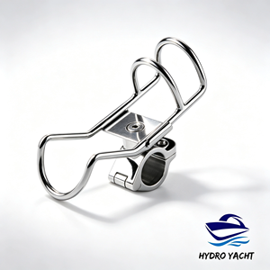 Soporte de caña de pescar de acero inoxidable para barco, tipo abrazadera, doble cable, accesorios náuticos para barco - Product Image 3