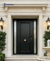 Porte pivotante moderne en aluminium avec charnières robustes, caractéristiques antivol haute sécurité, isolation phonique et thermique pour extérieur