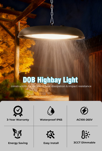 Lámpara <span class=keywords><strong>LED</strong></span> de Alta Bahía de Grado Comercial, Estándares de la UE CE EMC CB, PF≥0.9, 100W/150W/200W, 3CCT, Regulable, Chip Lumileds, IP65 Impermeable - Product Image 4