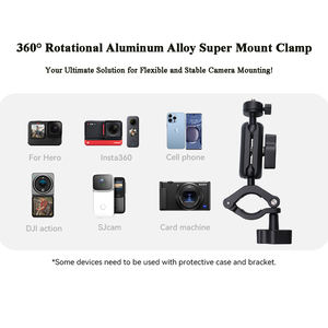 Support de fixation à pince 360° avec double rotule, filetage 1/4\", en alliage d'aluminium flexible, pour téléphone, caméra d'action, appareil photo reflex numérique, guidon de vélo, moto, GoPro - Product Image 4