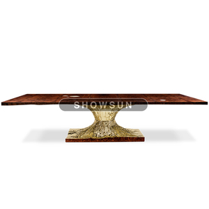 <span class=keywords><strong>Di</strong></span> alta qualità artigianale <span class=keywords><strong>di</strong></span> lusso moderno <span class=keywords><strong>noce</strong></span> <span class=keywords><strong>sala</strong></span> <span class=keywords><strong>da</strong></span> <span class=keywords><strong>pranzo</strong></span> tavolo <span class=keywords><strong>in</strong></span> metallo ottone legno tavolo <span class=keywords><strong>da</strong></span> <span class=keywords><strong>pranzo</strong></span> - Product Image 2