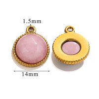 Pendentif Bijou Exquis en Acier Inoxydable, Motif Pièce de Monnaie, Incrustation de Pierre Naturelle, Fait Main, Style Punk, Électroplaqué, à Suspendre