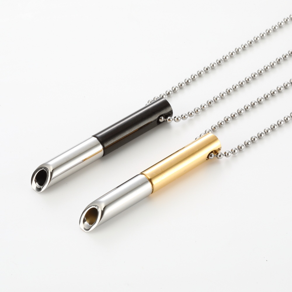 cigarette whistle Stop Smoking Necklace, Anxiety Necklace, Breathing Necklace Stop Smoking, Stress Relief Mindful Necklace, Meditation Necklace 50mm L size width W5147 Multi-function Cigarette Lighter Outdoor