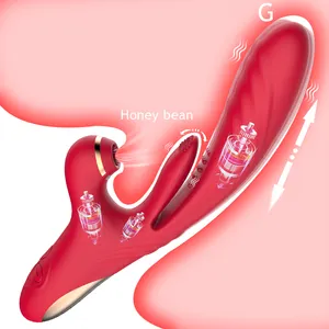 3 In 1 Stretching Dildo Vibrator Voor Vrouw 265Mm Grote Konijn Zuigende Speelgoed Vrouwelijke Clit Sucker Vagina Clitoris Stimulator Seksspeeltje