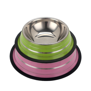 Ciotola Ecologica in Acciaio Inossidabile per Animali Domestici con Anello in Gel di Silicone Antiscivolo, Finitura Spazzolata per Gatti e Cani - Ciotola per Alimentazione e Abbeveraggio - Product Image 2