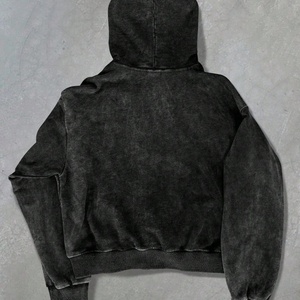 Sudadera con capucha extragrande unisex de algodón 100% de 400 g/m² con cremallera, estilo boxy, corta, con lavado ácido, para hombre, venta al por mayor, personalizada - Product Image 2