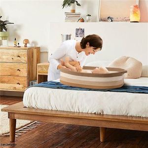 Panier en bambou tissé rotin enfants bébé <span class=keywords><strong>Photo</strong></span> chambre d'enfants Premium ensemble à langer nouveau-né cadeau main petits paniers pour la douche - Product Image 4
