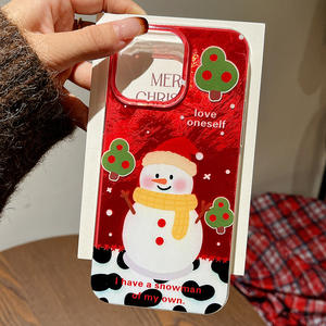 Lanière de téléphone en forme de bonhomme de neige de Noël, coque de téléphone à bord doux, adaptée à l'Iphone16 15 Huawei <span class=keywords><strong>Xiaomi</strong></span> 14 vivo OPPO, coque de protection Funda Capa - Product Image 1
