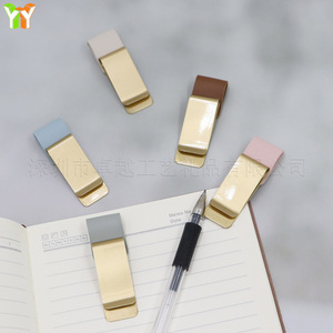 In stock metal PU leather pen holder <b>clips</b>, traveler's diary notebooks, planners, loose-leaf binders, handmade pen <b>clips</b>, - Product Image 3