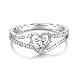 Vendita calda di lusso oro placcato in argento 925 Zirconia anelli di diamanti delinate nozze promessa anelli cuore per le donne - Product Image 1