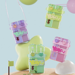 Beeman công suất lớn trẻ em chai Nước Đôi uống cup thiết kế với nhiều khóa & trực tiếp rơm cho Du Lịch Dã Ngoại Thể Thao - Product Image 3