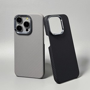 Pour IPhone16 Pro Max aramide Texture magnétique couverture de téléphone portable coque à moitié enveloppée PC téléphone étui de protection - Product Image 6