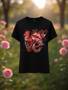 T-shirt con stampa Love Letter da donna, manica corta, girocollo, top casual, 100% cotone jersey, moda primavera estate - Product Image 2