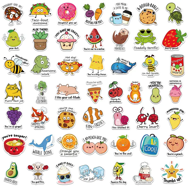 Punny Rewards Stickers Cartoon Animal Cute Incentive School Stickers for Students Kids Teachers Classroom School
