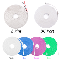 Guirlandes lumineuses LED néon 12V IP65 10W 120 LED 5mm 50m/rouleau, flexibles, couleur unique, ambre rose, télécommande, découpables, certifiées CE