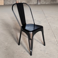 Chaises de salle à manger empilables traditionnelles en fer pour appartements, cafétérias et restaurants (vente en gros)