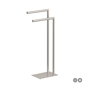 Porta toallas Poseidon de 79 cm, de acero cepillado, para montaje en el suelo del baño - Product Image 1