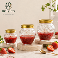 Bocaux de conservation alimentaire ronds en verre, écologiques, non toxiques, avec couvercle métallique doré, hermétiques, pour cuisine et garde-manger, lot de 3, avec logo personnalisé.