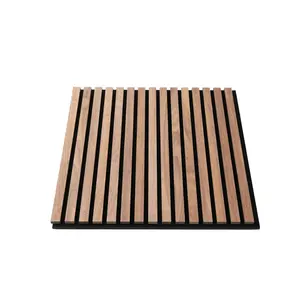 Paneles acústicos de madera de pared de listones de madera ignífugos de grado E1