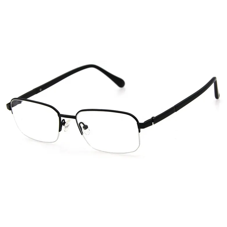 Hot Sale Rectangular Titanium Frame Bingkai Setengah Bisnis Pria Optik Titanium