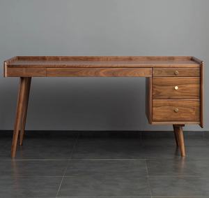 Nordic Solid Wood Surface <b>Walnut</b> <b>Table</b> Simple Modern Multi-function Workbench Computer Desk Japanese Style Writing Desk Drawers - Product Image 2