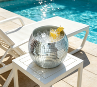 Décoration Mosaïque en Verre Disco Transfrontalière de 28 cm pour Seau à Glace, Pot de Fleurs, Fournitures de Danse pour Fêtes Estivales