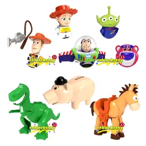 Juguetes calientes Jessie Woody Alien Bulleye Rex Hamm Lots-o Buzz Light Year Cartoon Toy Story ensamblar bloques de construcción figura juguete PG8222