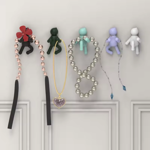 Vui kongfu nhựa dính Wall Mount khăn móc sáng tạo hình con người áo treo móc thiết lập đa chức năng phòng tắm Key - Product Image 5